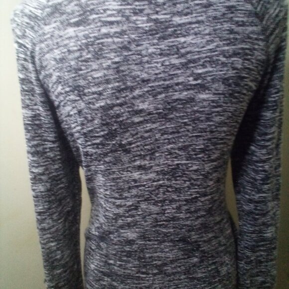 Miss Chievous Shirt Women S Long Sleeve Cowl Neck Lace Pocket Gray White - Picture 15 of 16